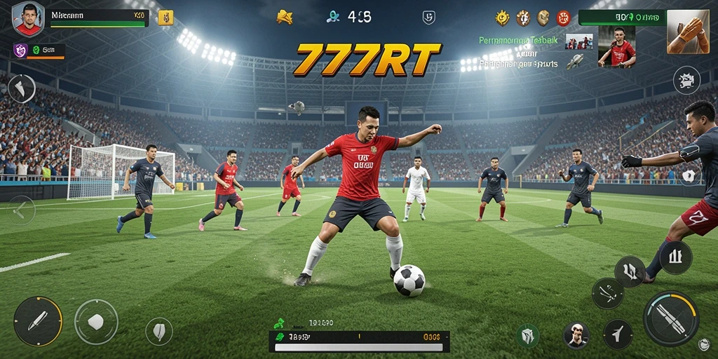 Tampilan gameplay seru di 777RT dengan pemain beraksi di lapangan.