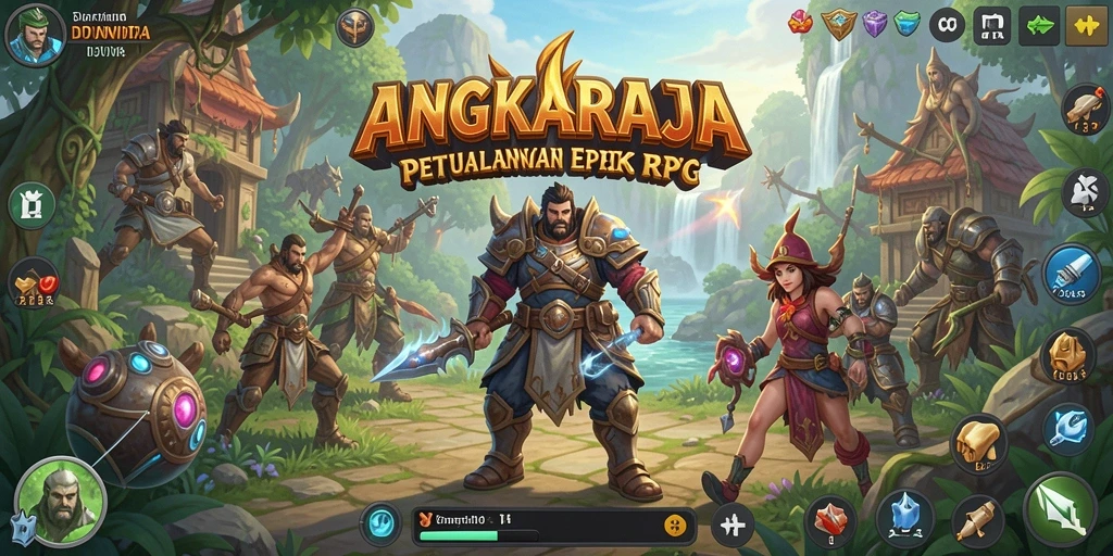 Tangkapan layar <strong>ANGKARAJA</strong> yang menampilkan aksi seru dalam gameplay RPG.