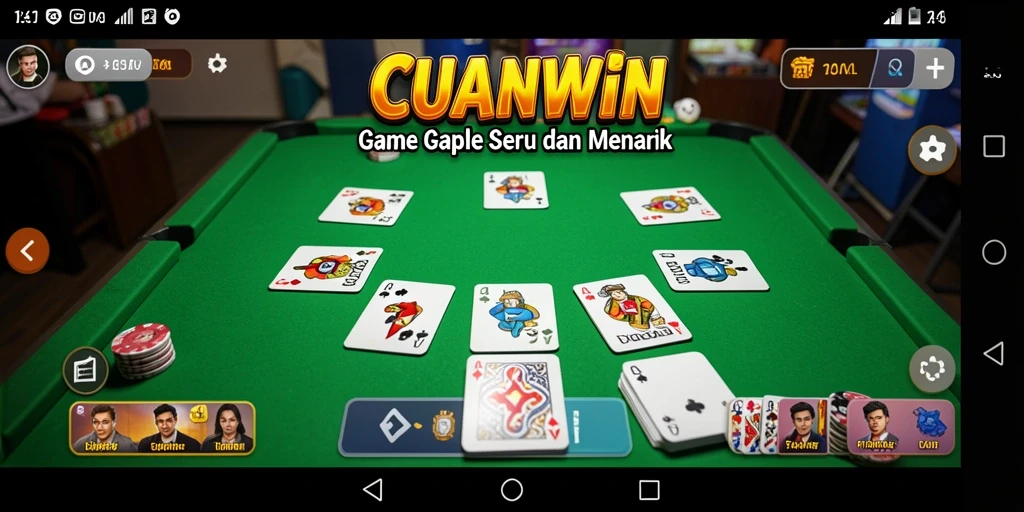 Tampilan gameplay Gaple yang menarik dan mengasyikkan di CUANWIN.