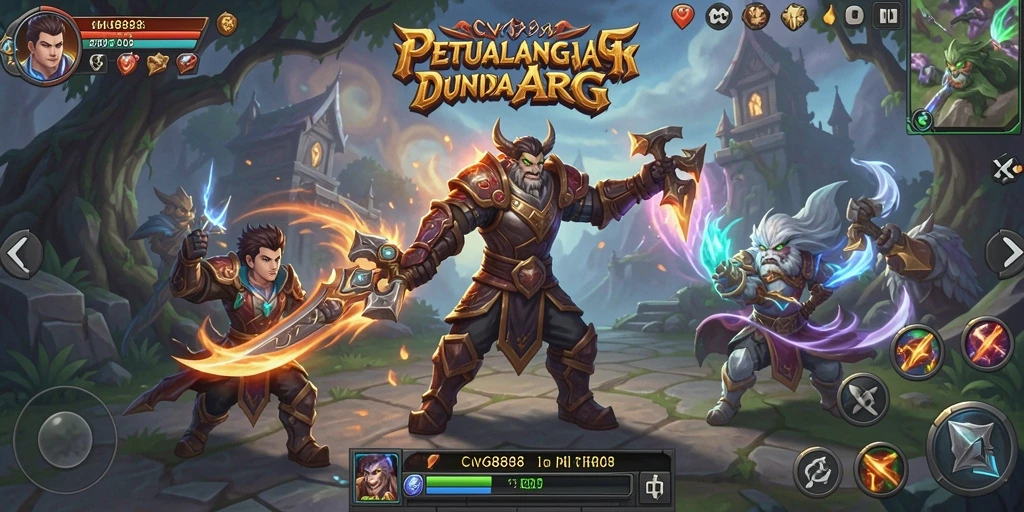 Screenshot gameplay ARPG CVG8888 menampilkan pertarungan yang seru dan grafis memukau.