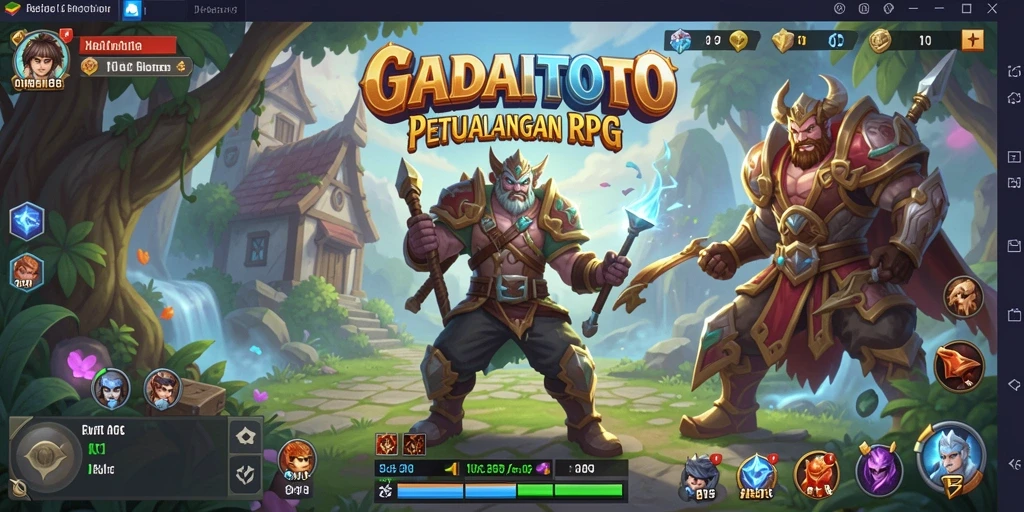 Screenshot gameplay GADAITOTO menampilkan pertarungan epik di dunia RPG.