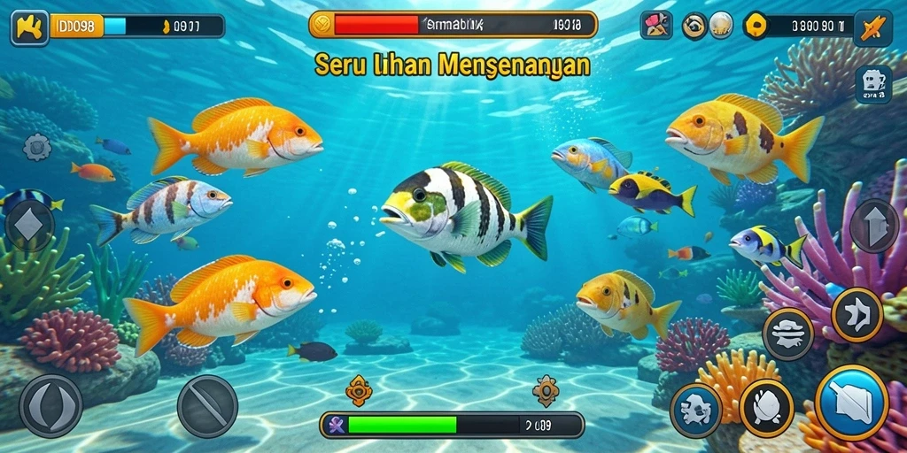 Tampilan gameplay seru dari <strong>ID098</strong> saat menembak ikan.