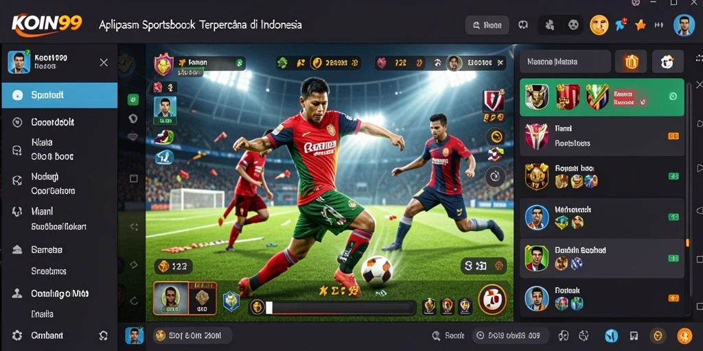 Screenshot utama KOIN99 menunjukkan tampilan taruhan olahraga yang menarik.