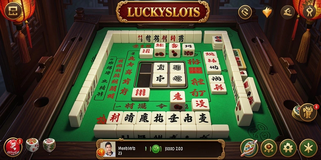 Tangkapan layar gameplay LUCKYSLOTS yang menampilkan keseruan permainan Mahjong.