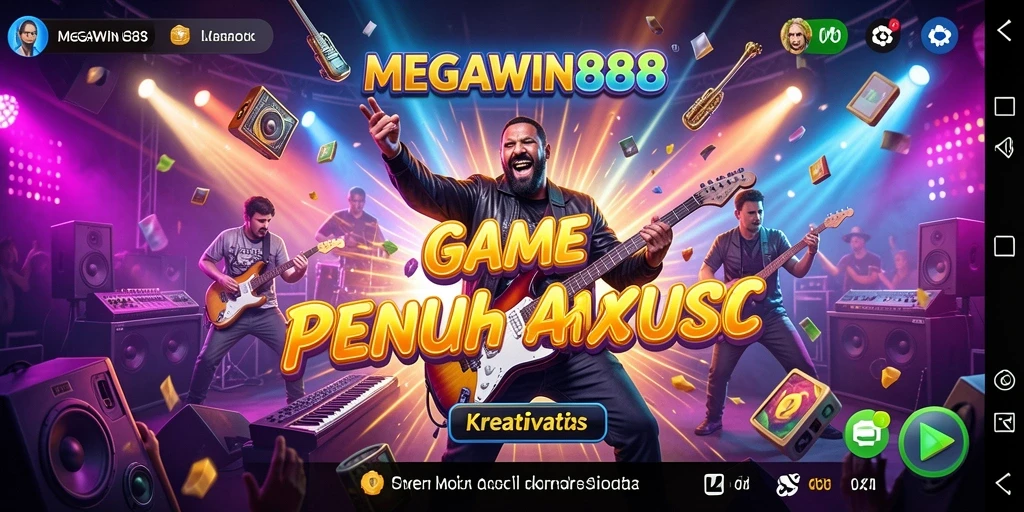 Tampilan menarik dari gameplay MEGAWIN888 dengan beragam musik.
