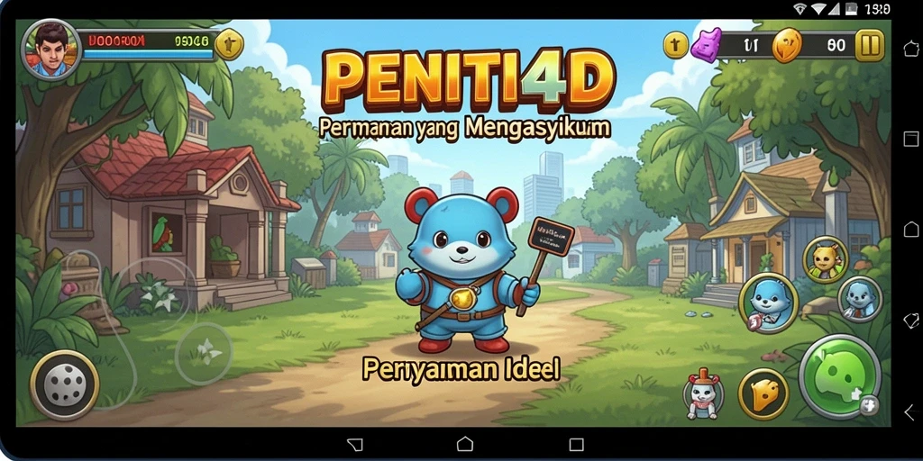 Tangkapan layar utama PENITI4D dengan gameplay Idle yang menghibur.
