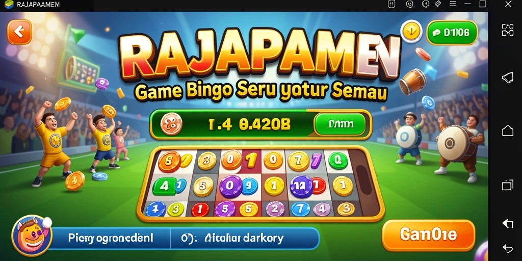 Tampilan gameplay seru RAJAPAMEN dengan berbagai angka Bingo.