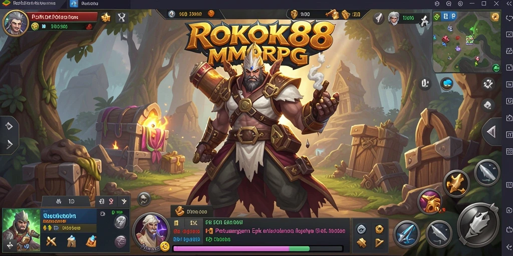 Screenshot menampilkan gameplay menarik dalam dunia MMORPG ROKOK88.