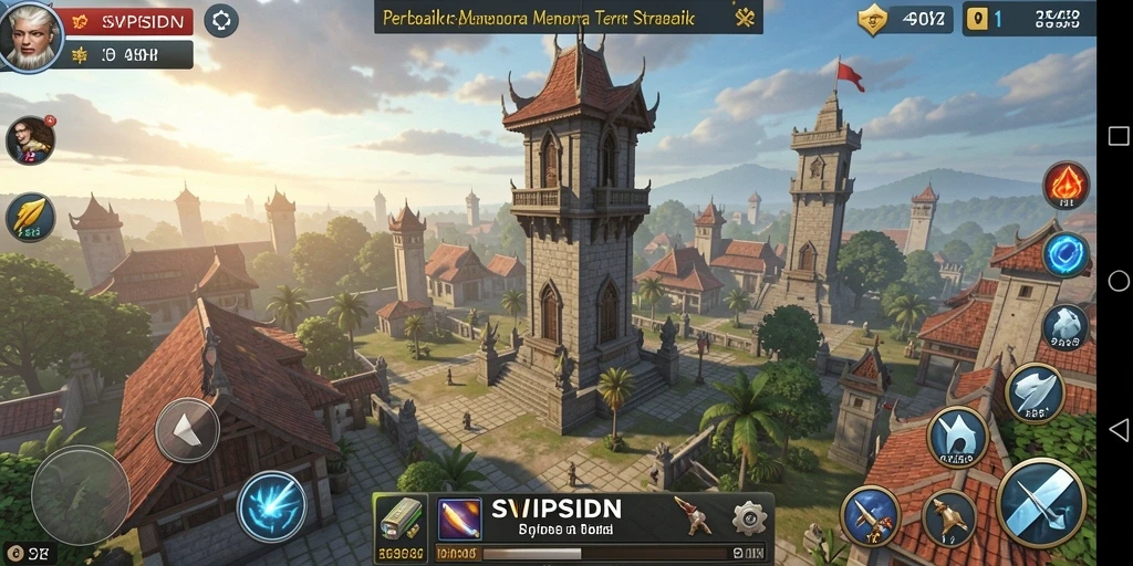 Screenshot SVIPSIDN menunjukkan aksi pertahanan menara yang menegangkan.