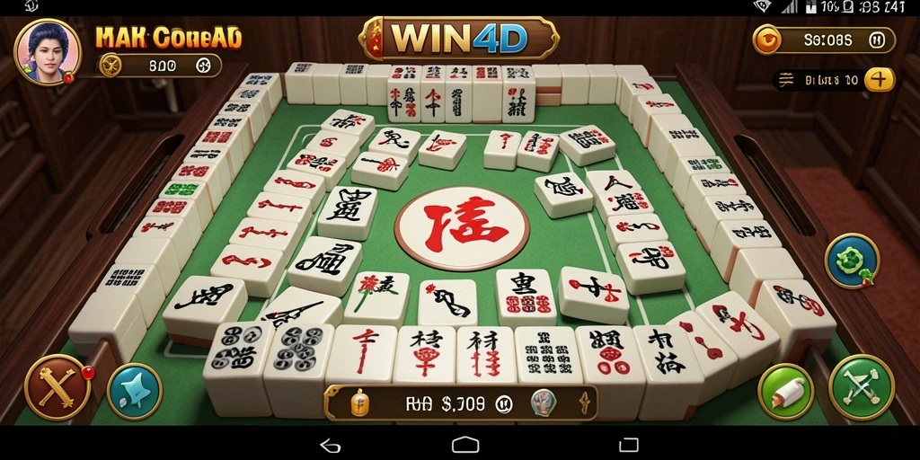 Tampilan gameplay Mahjong yang menegangkan di WIN4D.
