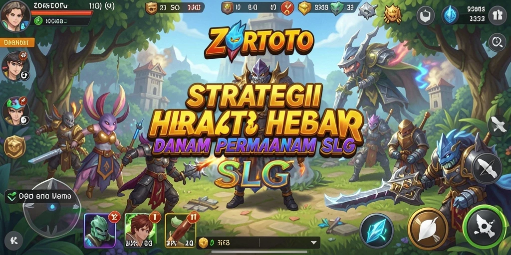 Screenshot gameplay ZORTOTO menunjukkan pertempuran strategi yang mendebarkan.